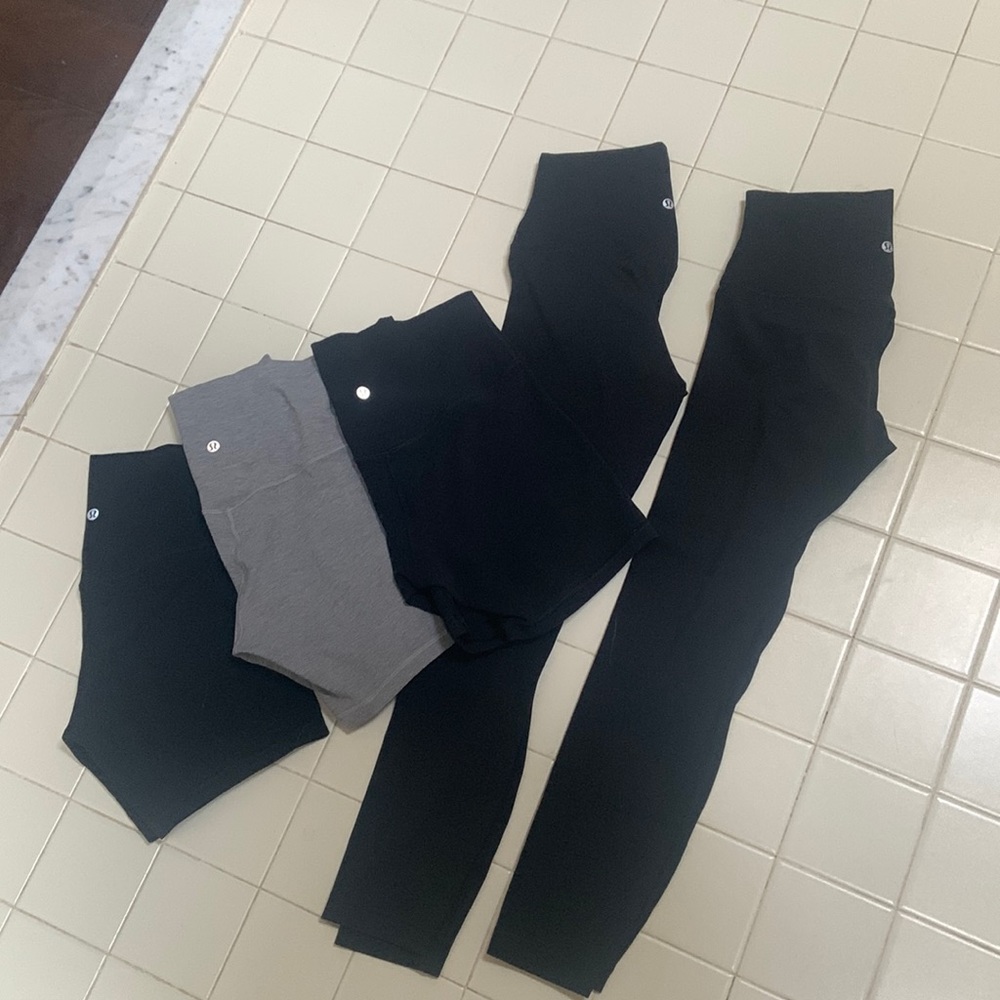 Worn 1 time-Lululemon Align set- 2 pairs of leggings -3 pairs of shorts- size 6